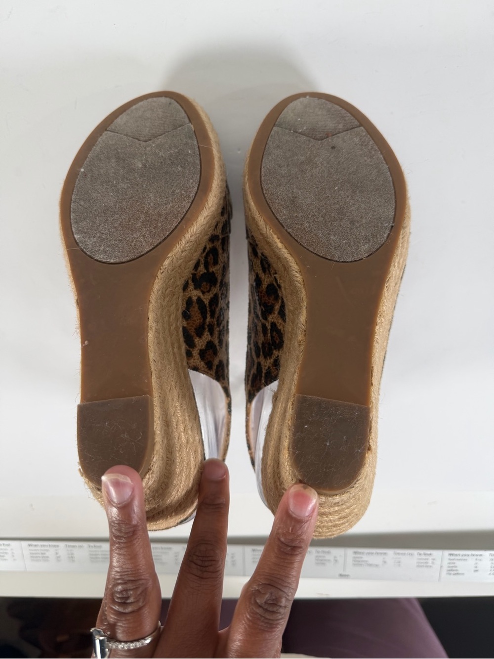 Franco Sarto A-Camino Leopard Espadrille Wedge Heels Women’s Size 7 Ankle Strap - Picture 13 of 13